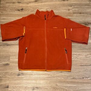 L.L. Bean Mountain Classic Polartec Full-Zip Fleece in Rust Orange Size L